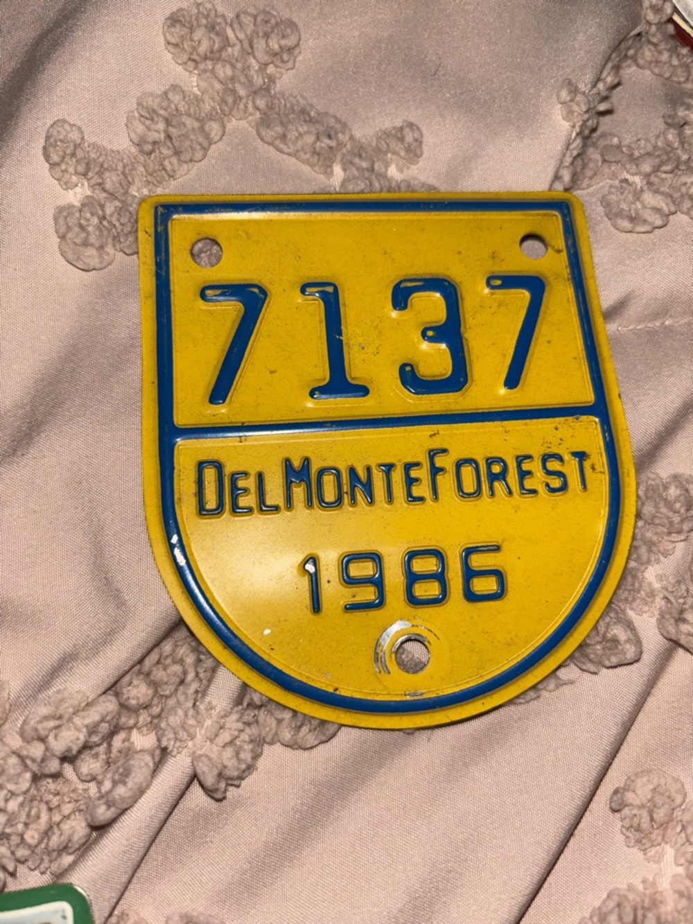 1984-1988 Del Monte Forest - Pebble Beach Auto Car License Plate Gate Badges (5) - Picture 6 of 7